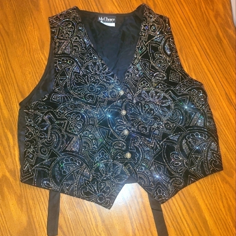 MS Choice beautiful black and gold vest with fancy buttons.